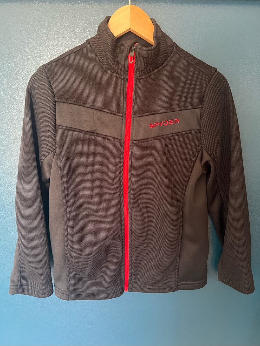 Spyder Kids Black Jacket with Red Zip Accents L/G 10/12
